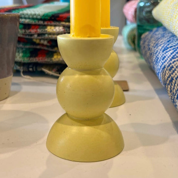 Pillar Candle Holder - Yellow