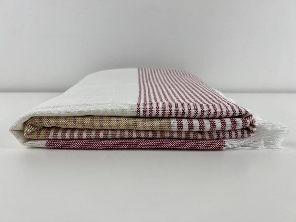 Portuguese Beach Towel Red & White Stripe