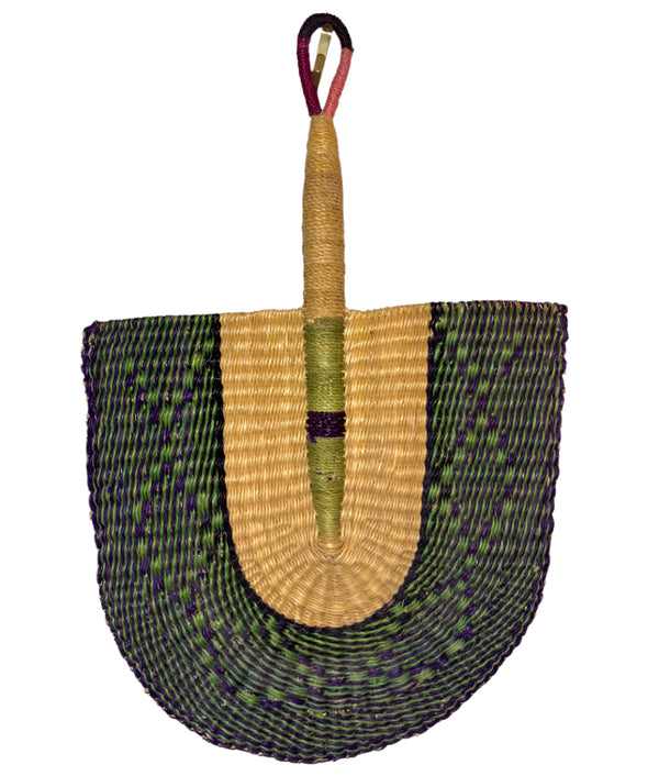 Woven Fan - Lime & Violet
