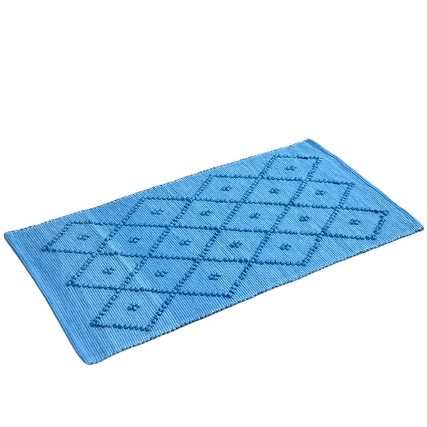 Cotton Floor Mat - Cornflower Blue