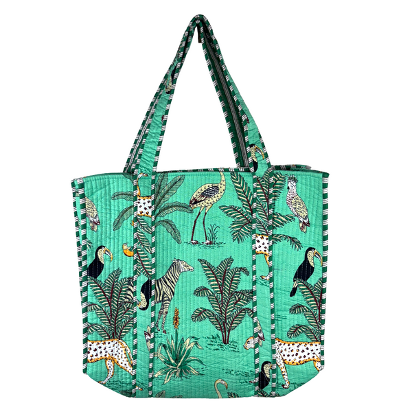 Cotton Tote Bag - Jungle Mint