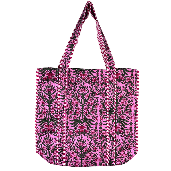 Cotton Tote Bag - Flowers Pink