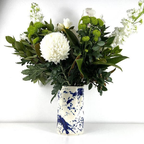 Ceramic Vase - Blue Splash