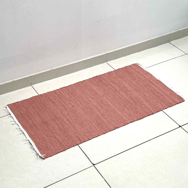 Cotton Floor Mat - Plain Rose