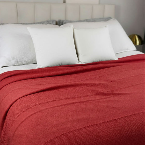 Large Cotton Bed Cover - Ruby
