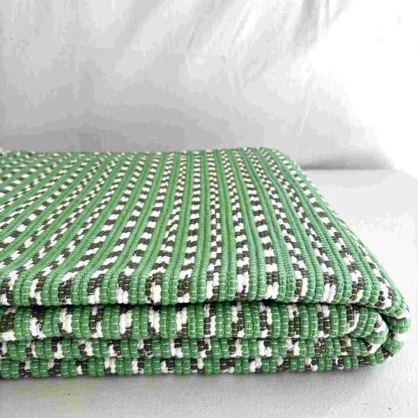 Large Floor Rug - Multicolour Stripe - Green Bumblebee