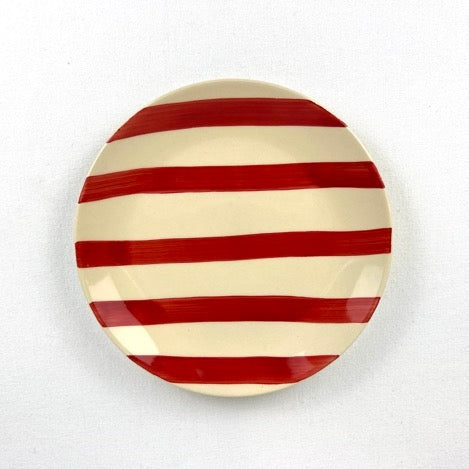 Red Wide Stripe Side Plate
