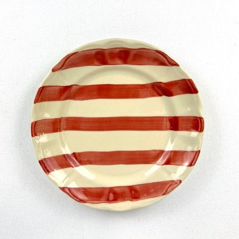 Red Wide Stripe Side Plate (fluted)