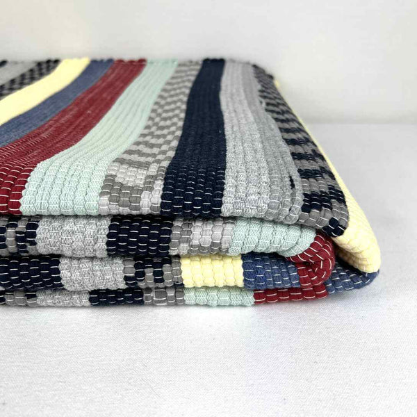 Large Tapete Rug - Multicolour Stripe - Lemon & Grey Confetti