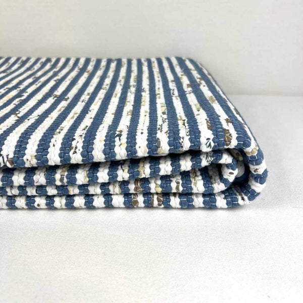 Large Tapete Rug - Multicolour Stripe - Blue Meadow