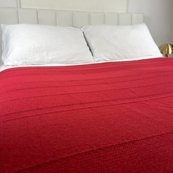 Large Cotton Bed Cover - Ruby