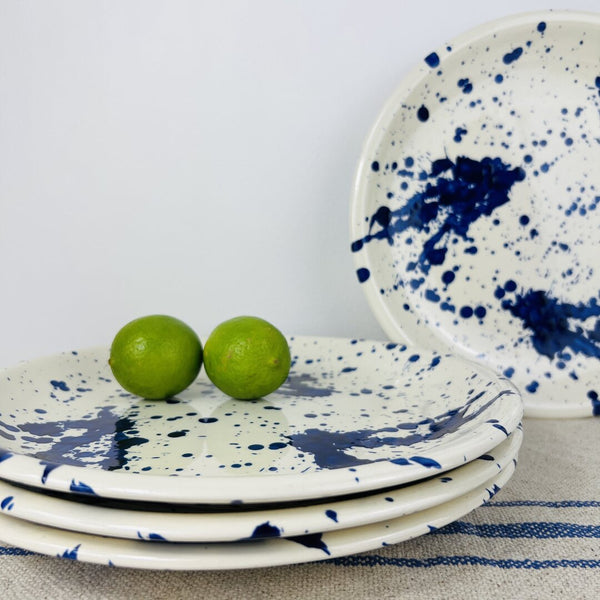 Dinner Plates (Set of 4) - Blue Splash