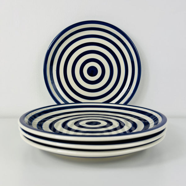 Dinner Plates (Set of 4) - Navy Stripe