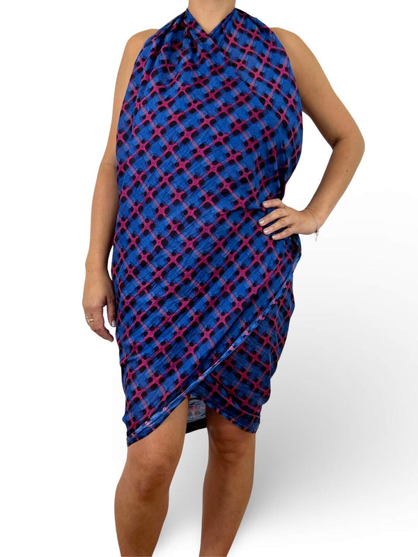 Chess Sarong - Blue