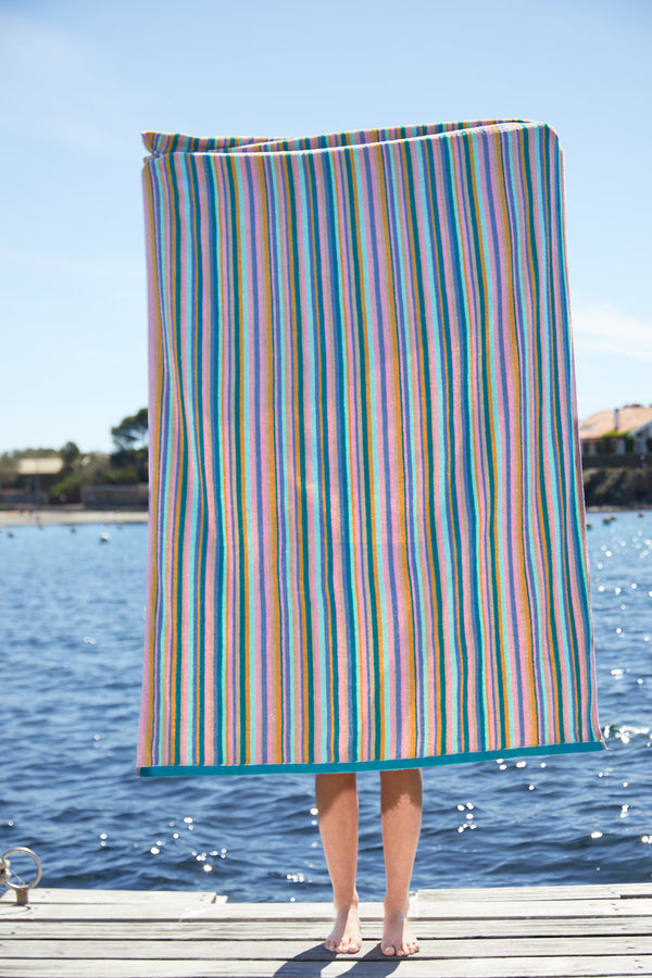 Iris Stripe Beach Towel