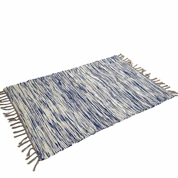 Rug - Medium - Blue & White Zigzag