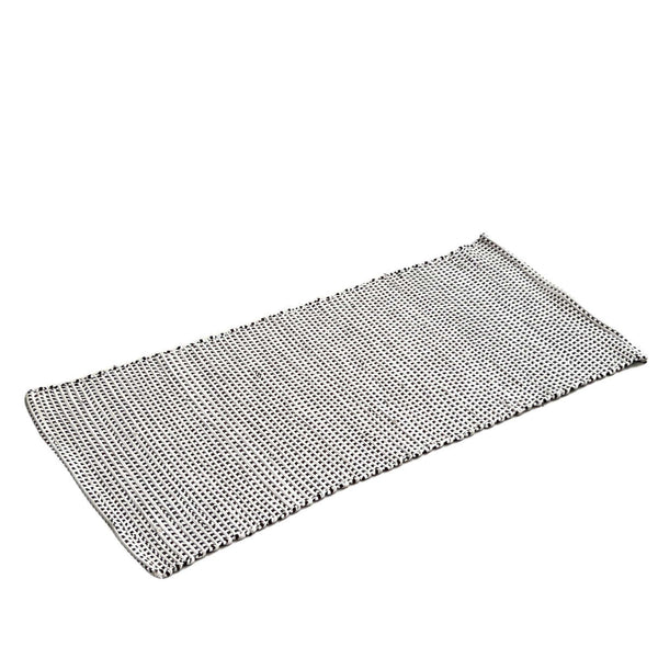 Cotton Floor Mat - Natural with Khaki Squares