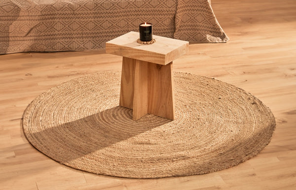 Round Jute Floor Rug - Medium