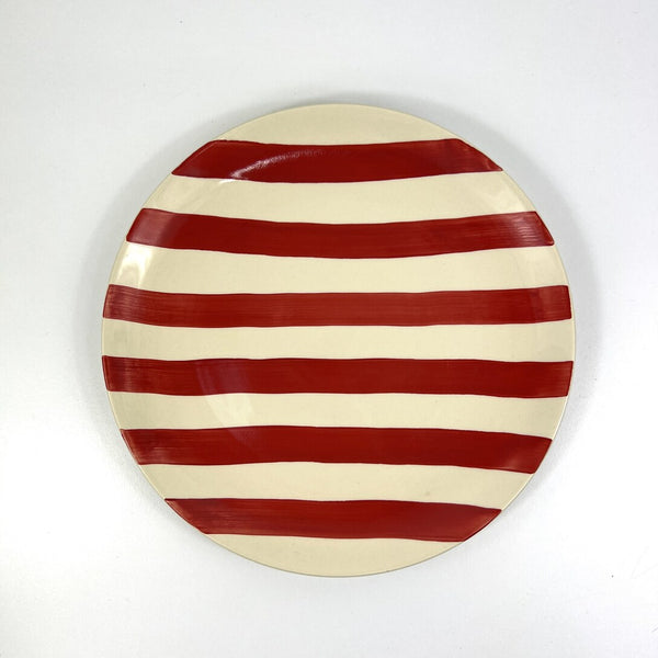 Red Stripe Dinner Plate