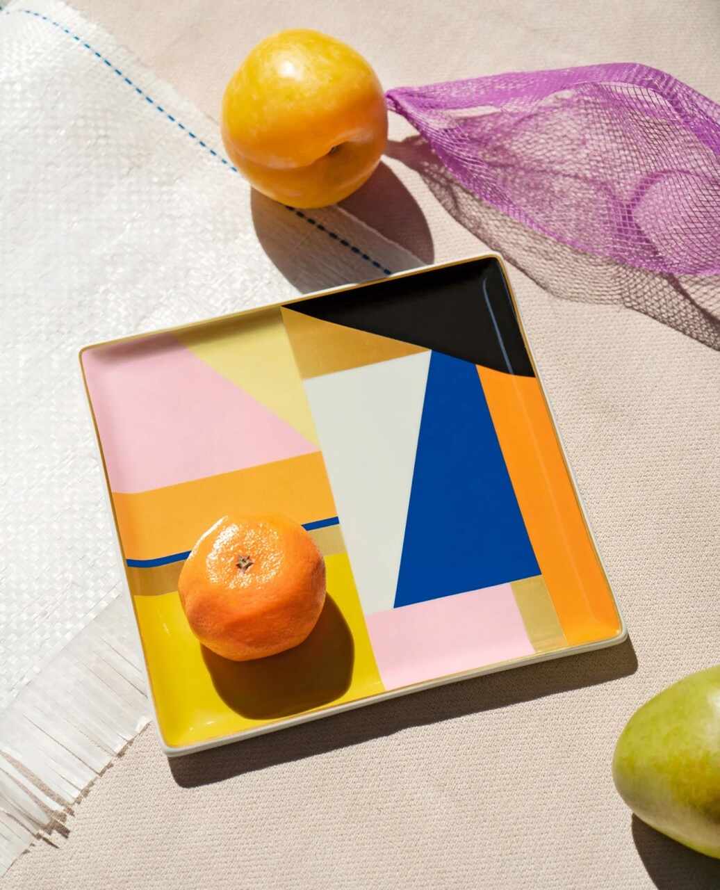 Trinket Tray Bazaar - Ceramic Jewelry Tray with Gold Glaze